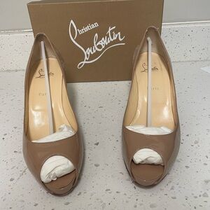 Christian Louboutin Women's Peep Toe Heels - Beige